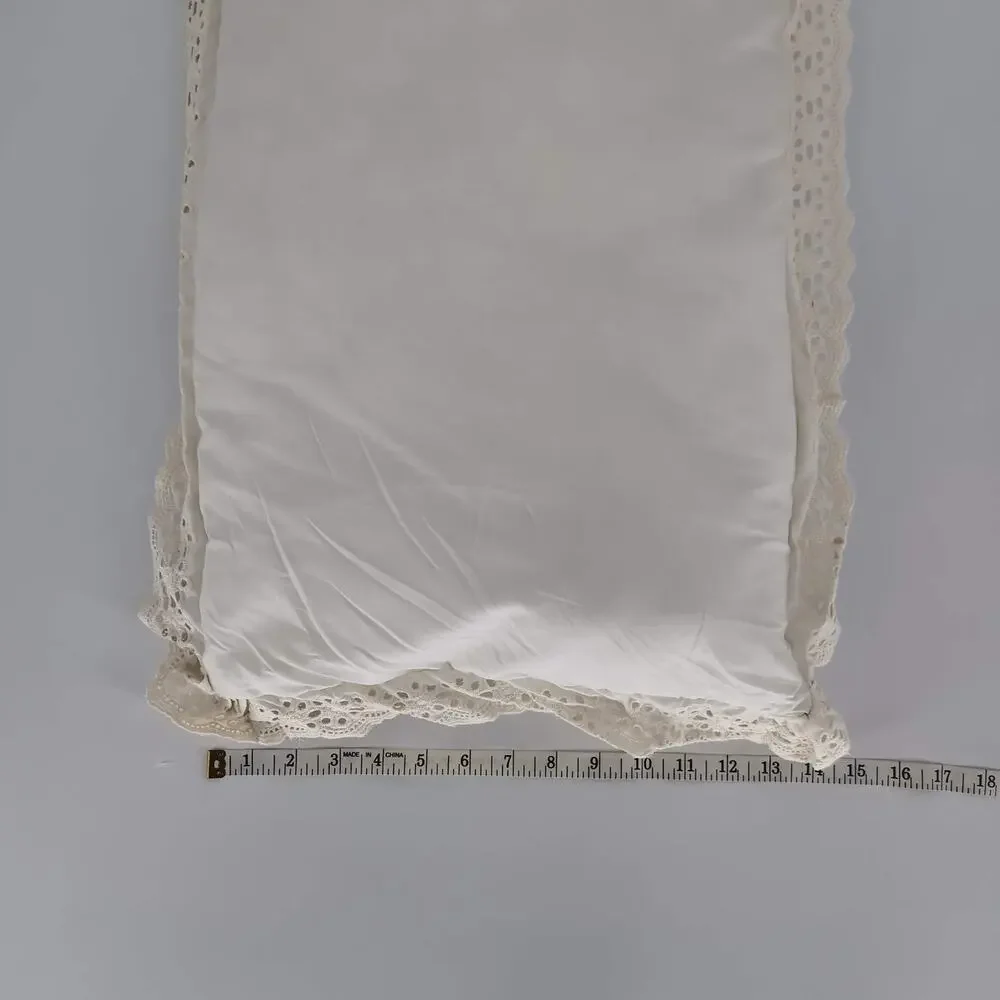 Draper James by Reese Witherspoon Cream Decorative Pillow Lace Trim 14